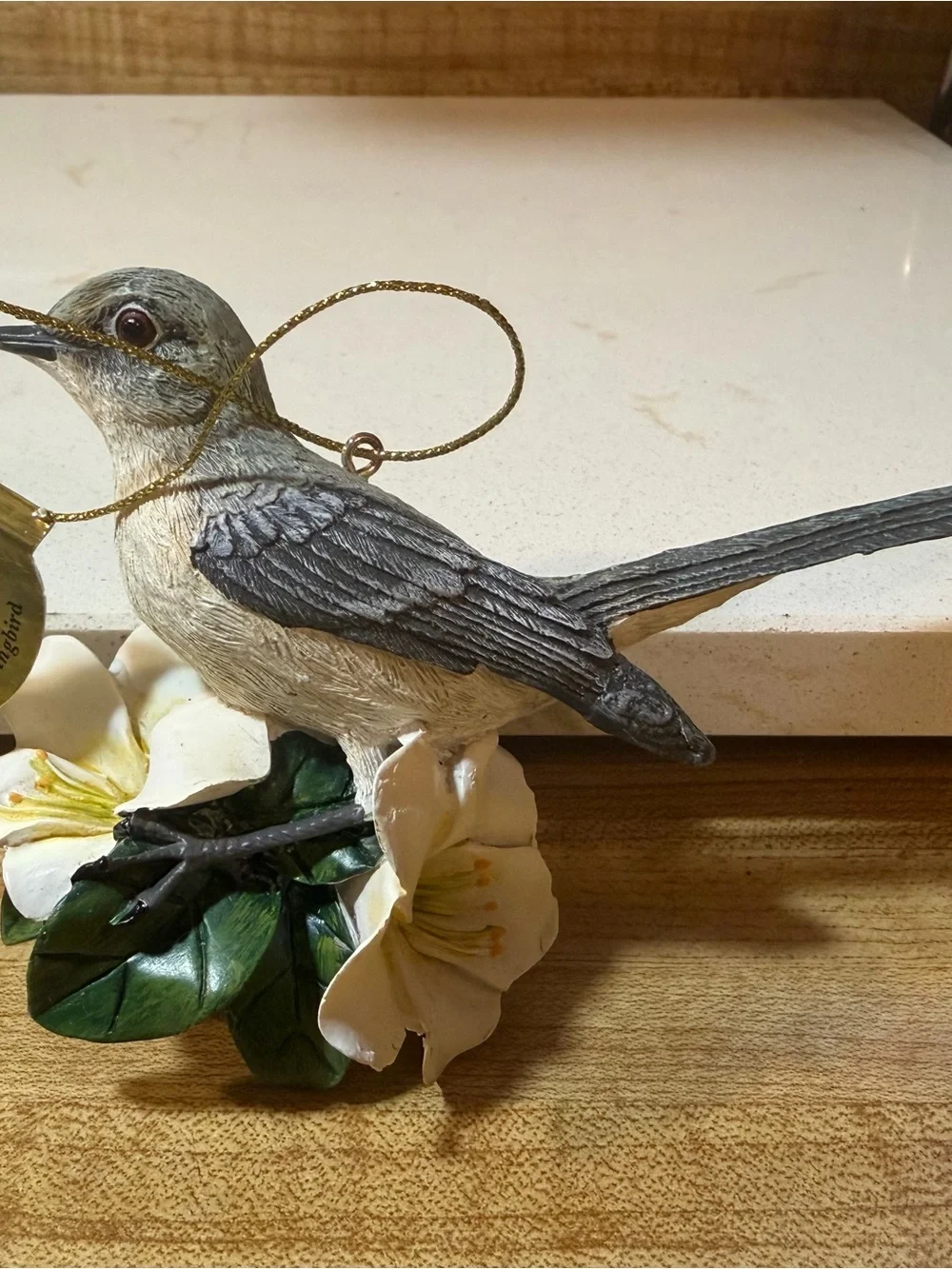 Danbury Mint 3 Hand-Painted Bird Figurine Ornaments mocking bird songbird